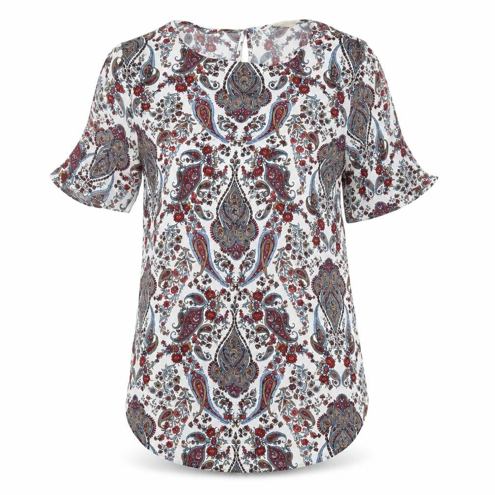 H&M Women's Multicoloured Paisley Tunic Blouse Size 6