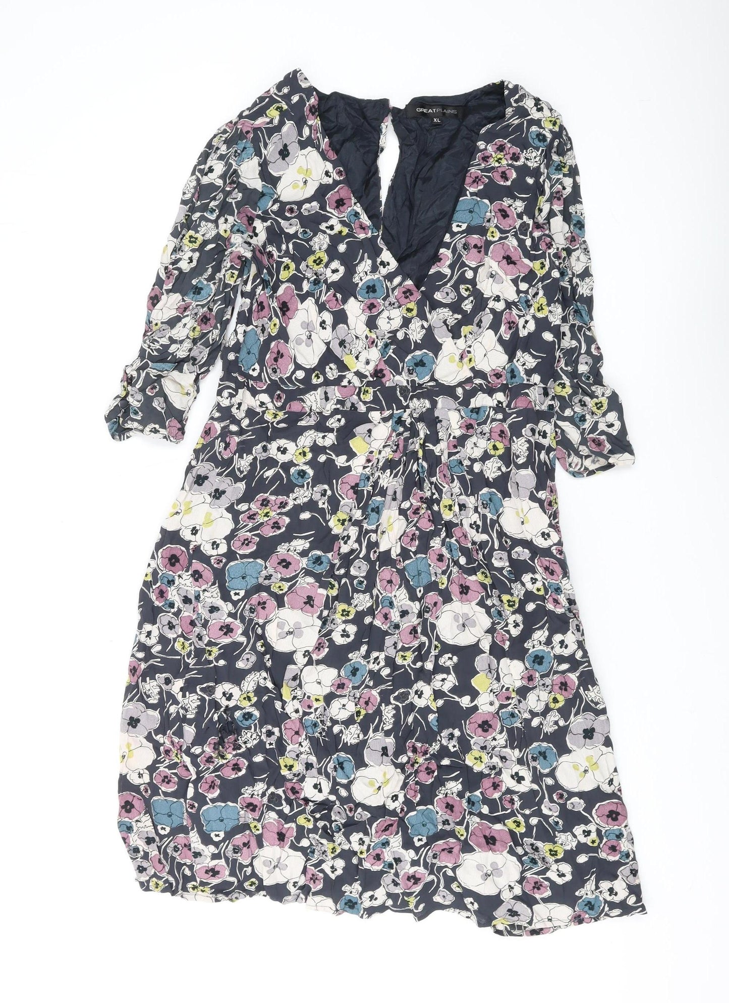 Great Plains Women's Multicoloured Floral Wrap Dress XL
