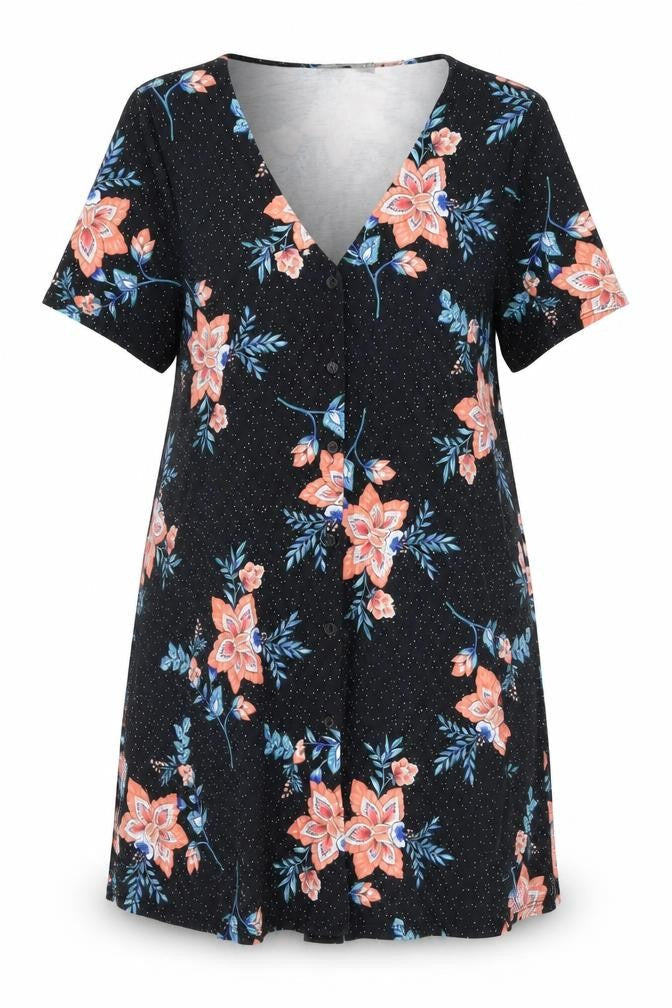 ASOS Women's Black Floral Short Dress Size 12