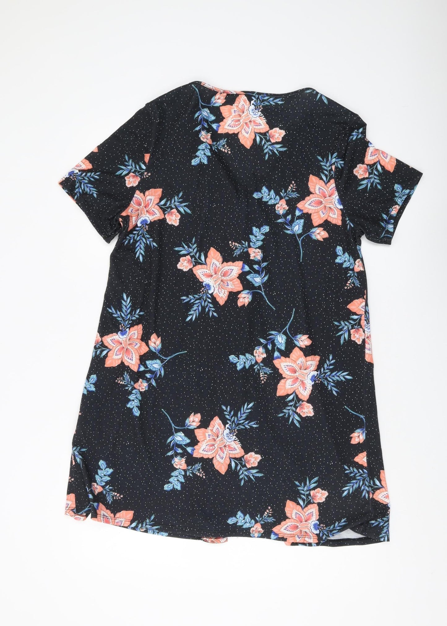 ASOS Women's Black Floral Short Dress Size 12