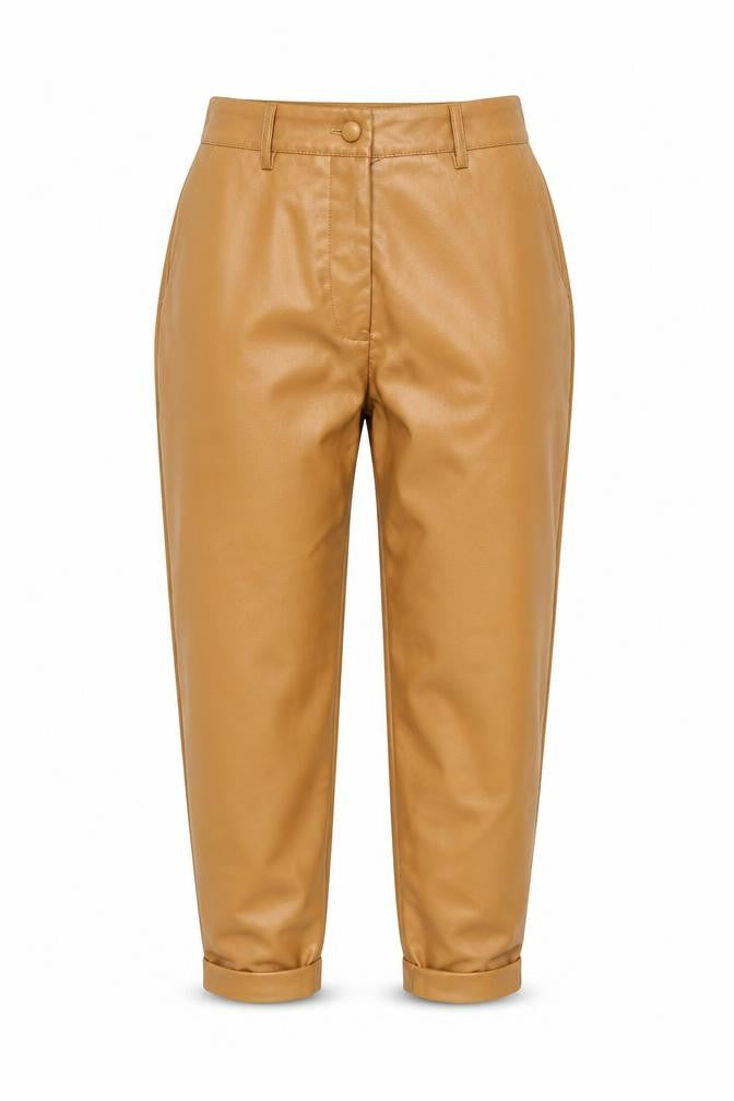 Missguided Petite Brown High Waist Trousers Size 4