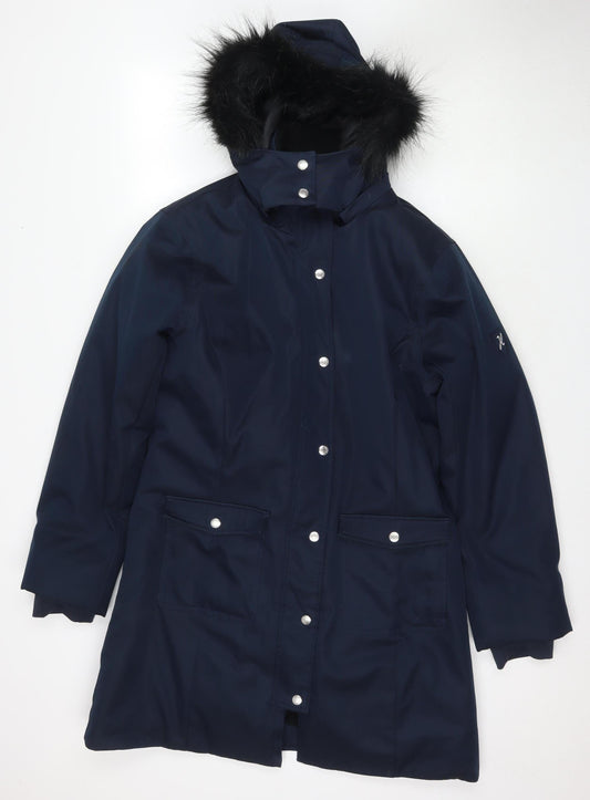 Harcour Women's Blue Parka XL Hooded Jacket