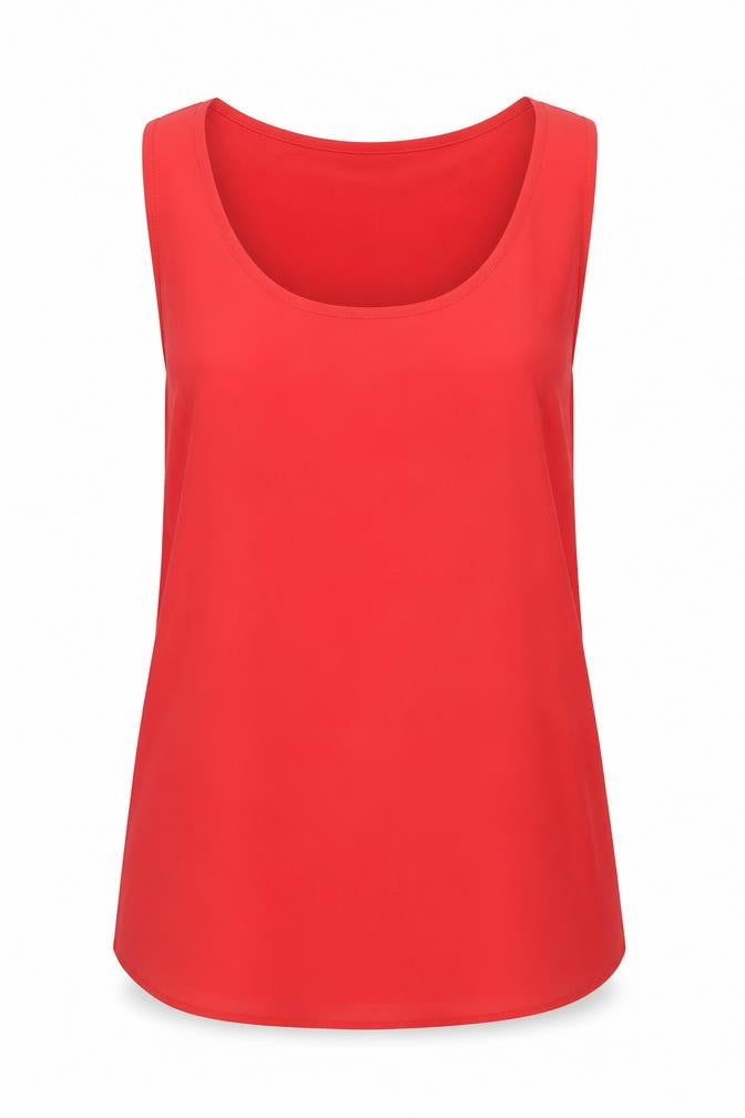 Womens UK Size S French Connection Red Polyester Blend Tank