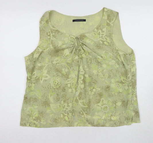 Windsmoor Women's Green Floral Sleeveless Blouse Size 16