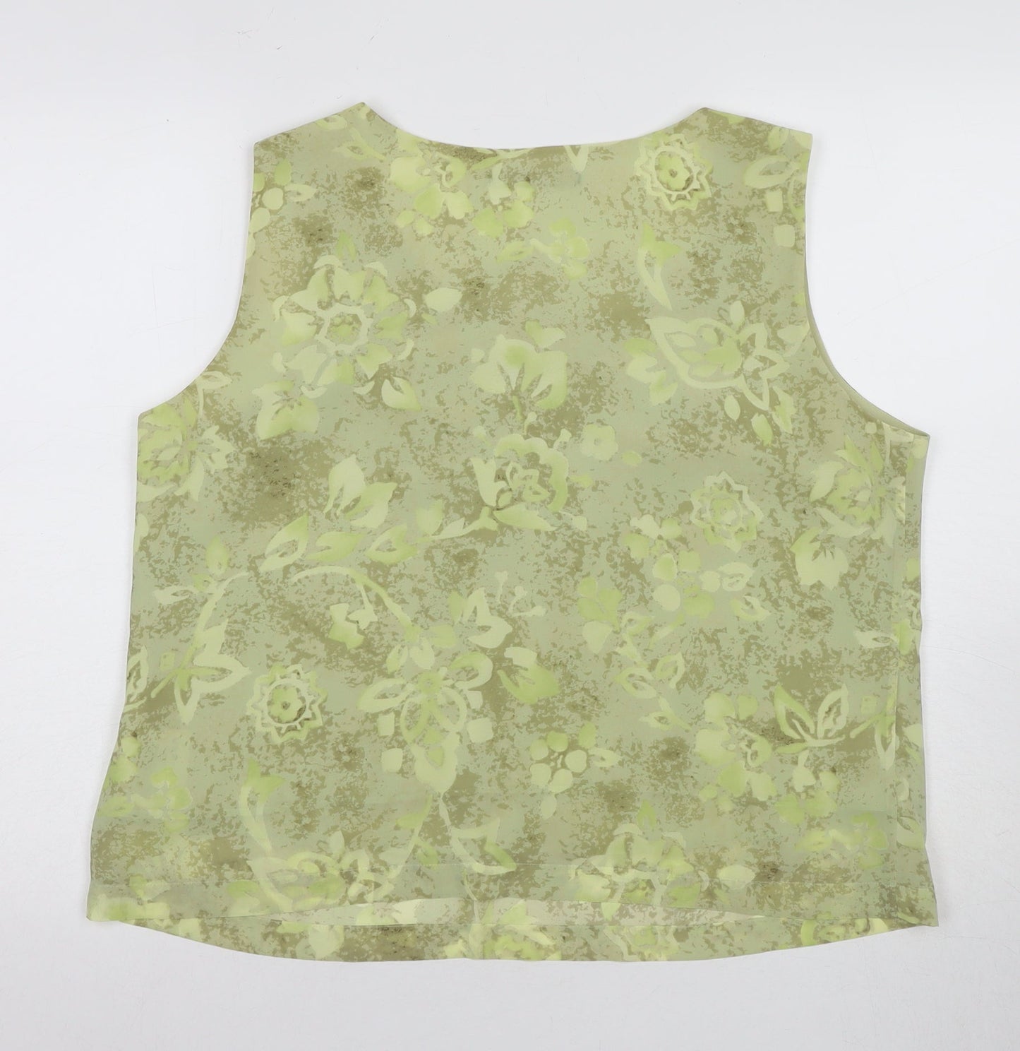 Windsmoor Women's Green Floral Sleeveless Blouse Size 16
