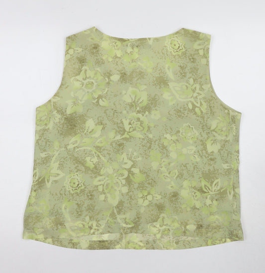 Windsmoor Women's Green Floral Sleeveless Blouse Size 16