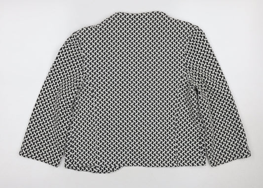 Phase Eight Women's Black Geometric Blazer Size 12