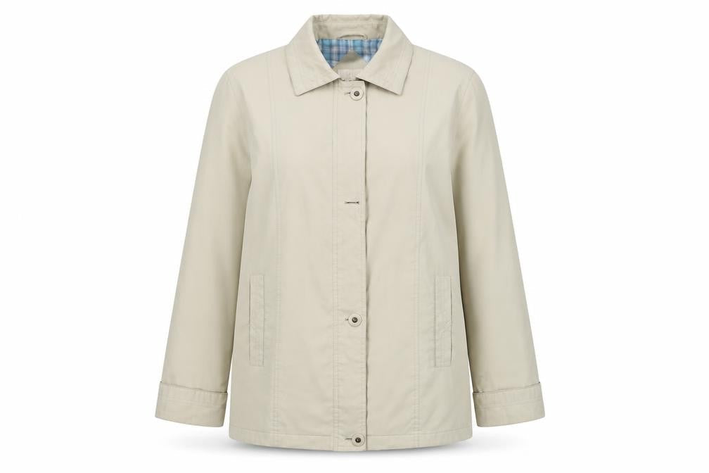 EWM Women's Beige Regular Fit Mid-Length Coat
