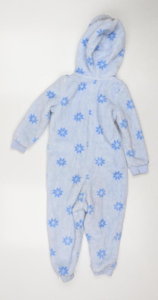 Marks and Spencer Girls Frozen Onesie Blue 2-3 Yrs Hooded