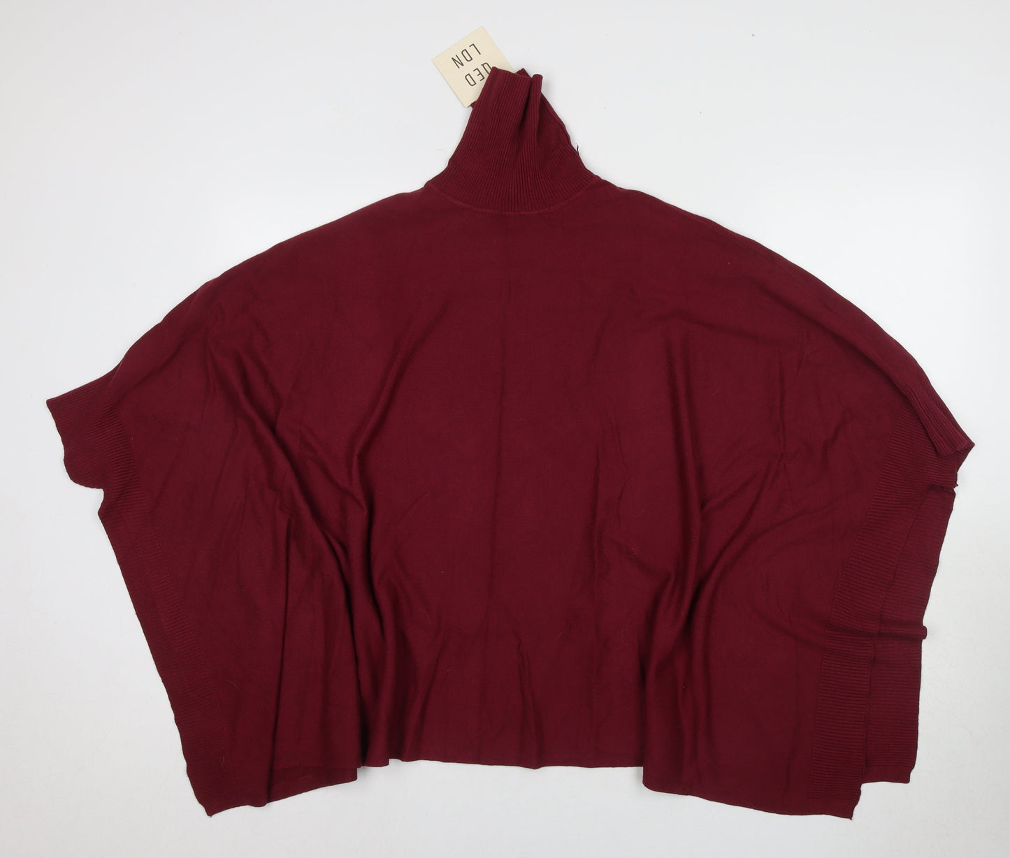 QED London Women's Red Roll Neck Jumper Tunic One Size
