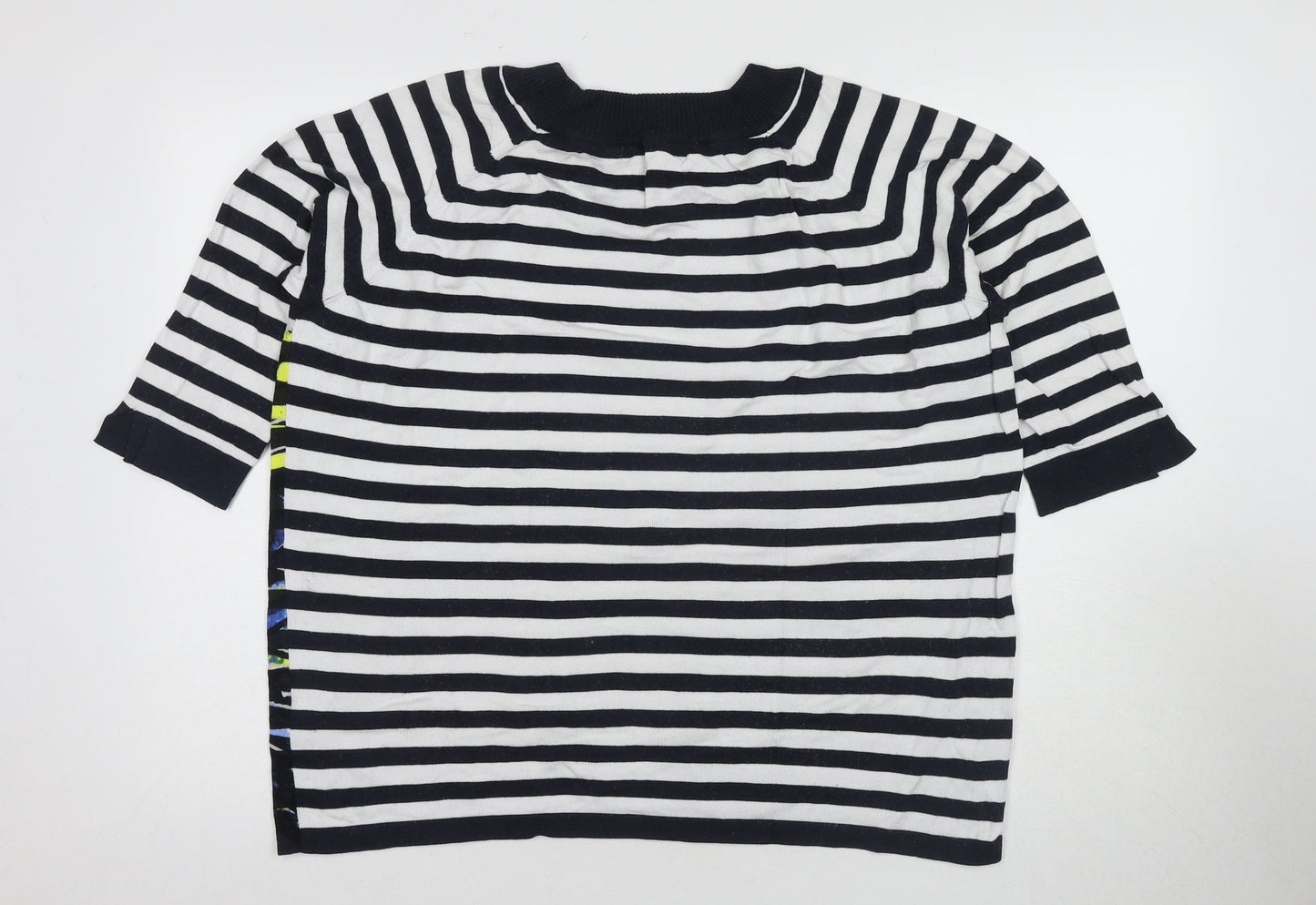 Beth Jordan Women's Black Striped Crew Top Size 18