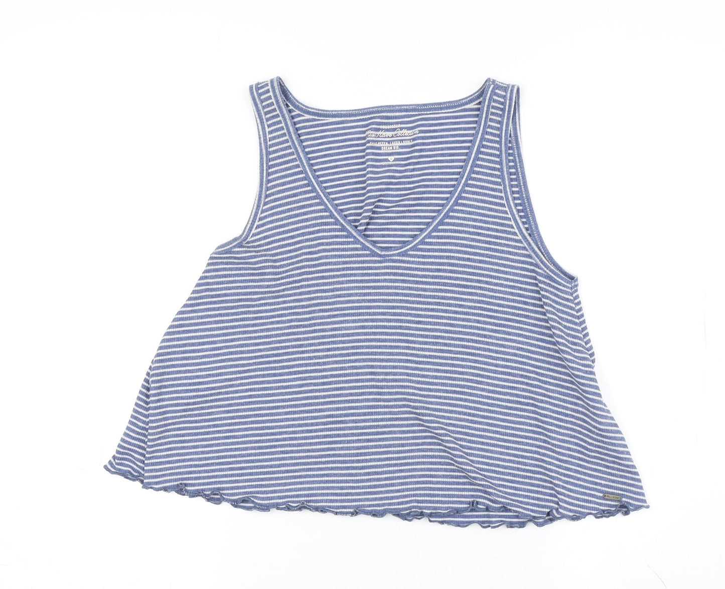 Hollister Women's Blue Striped Tank Top Size M