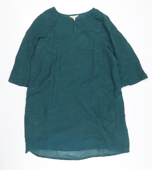 White Stuff Green Embroidered Dress, Women's Size 16