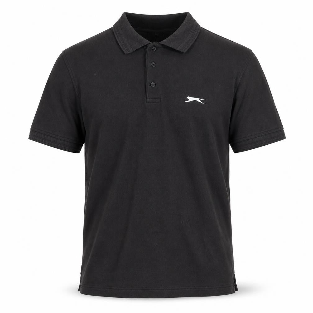Slazenger Men's Black Polo Small Cotton Short Sleeve