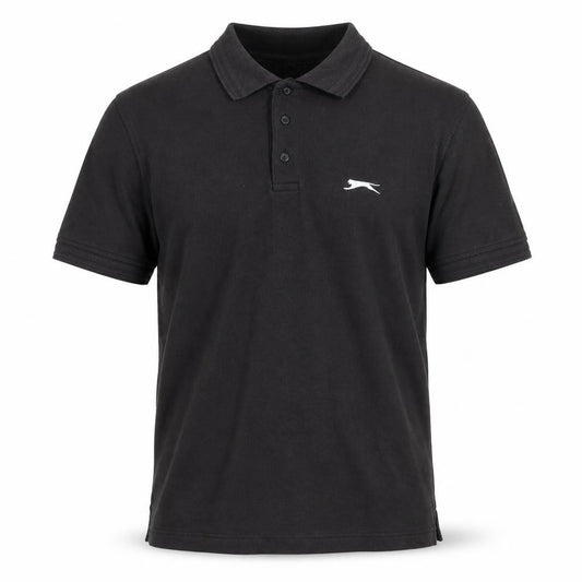 Slazenger Men's Black Polo Small Cotton Short Sleeve