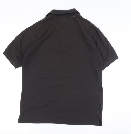 Slazenger Men's Black Polo Small Cotton Short Sleeve