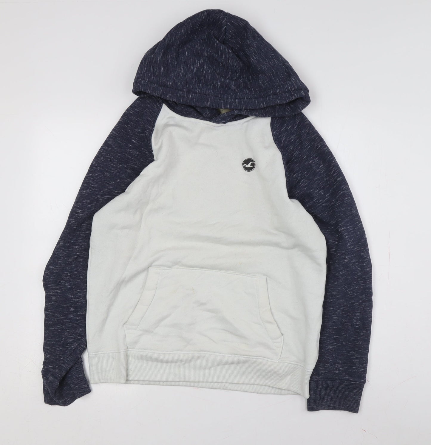 Hollister Men's Grey Blue Pullover Hoodie S