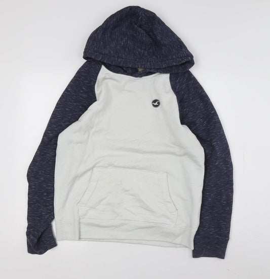 Hollister Men's Grey Blue Pullover Hoodie S