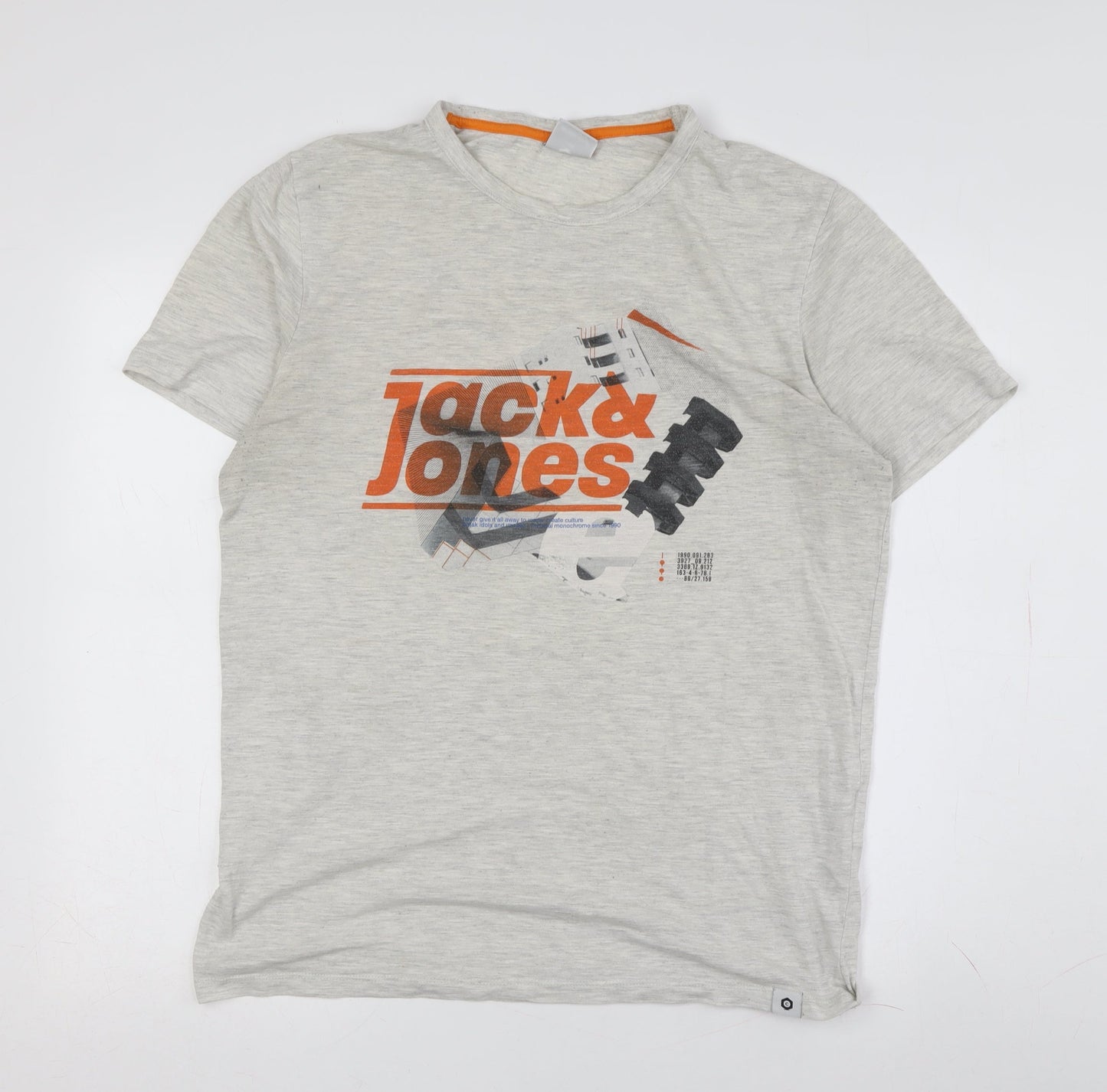 Jack & Jones Men's Grey Medium Graphic T-Shirt