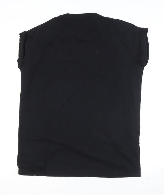 Coca-Cola Unisex Black T-Shirt - Size 10 Christmas Theme