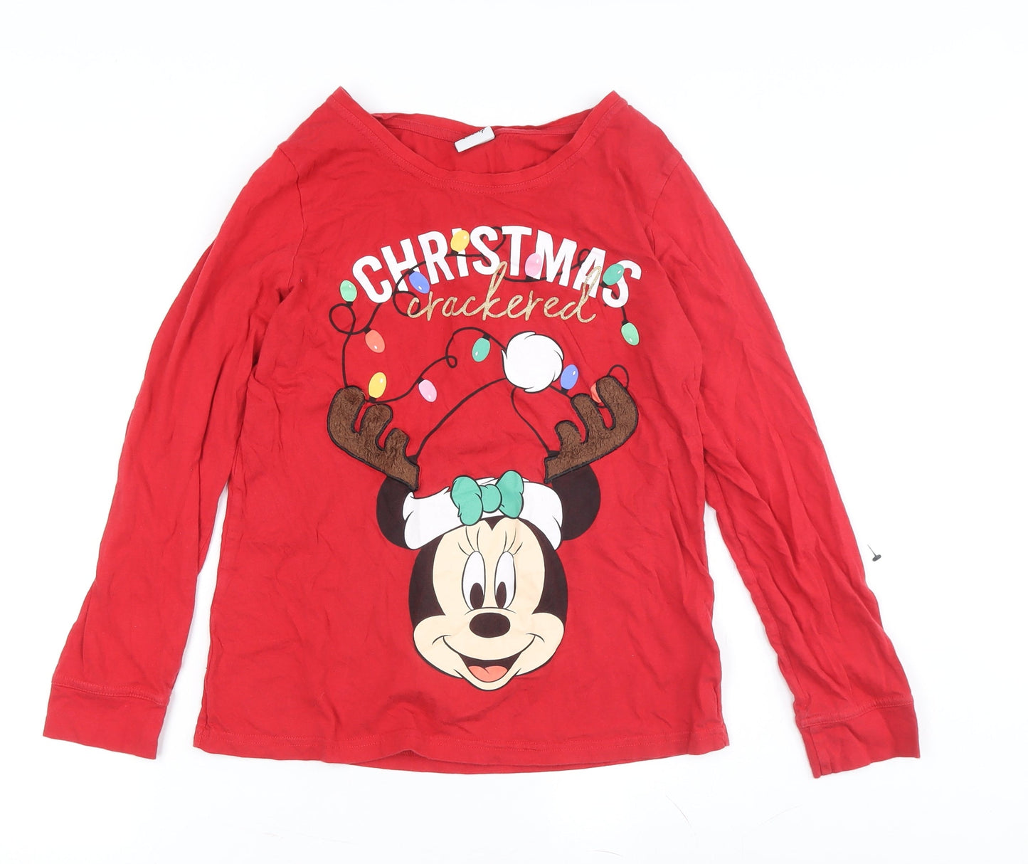 Disney Women's Red Christmas T-Shirt, Size 8