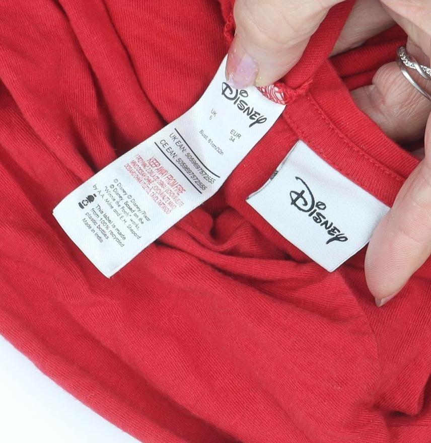 Disney Women's Red Christmas T-Shirt, Size 8