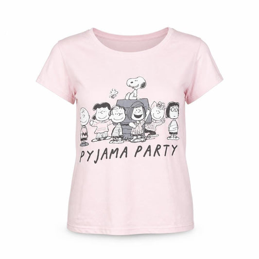 Peanuts Women's Pink Snoopy Pyjama Top Size 4