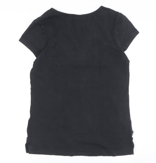 Adidas Women's Black V-Neck T-Shirt Size 12