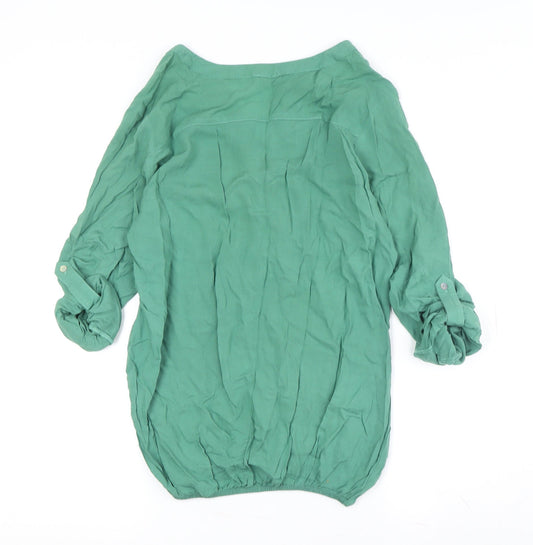 Sutherland Women's Green V-Neck Blouse Size M