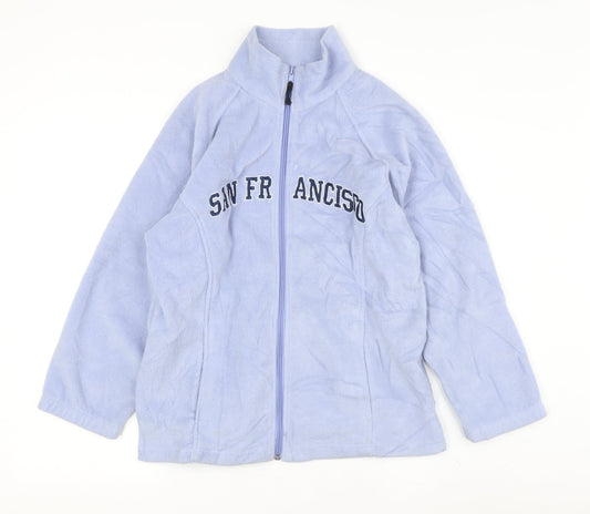 Justice Teens Blue Fleece Jacket L Long Sleeve Casual