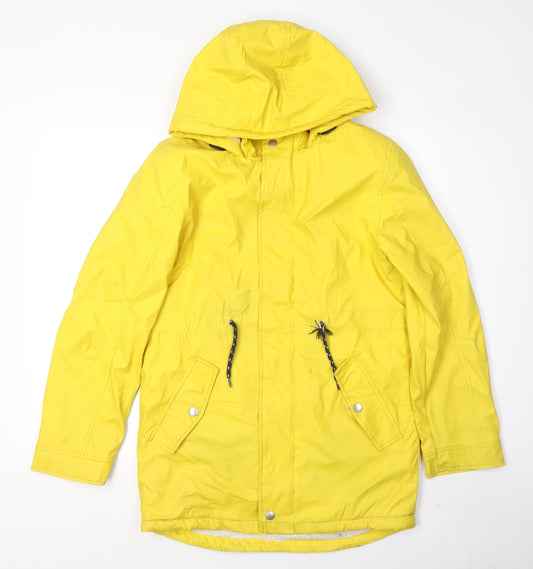 Lil Atelier Women's Yellow Parka Jacket, Size 10, Hooded
