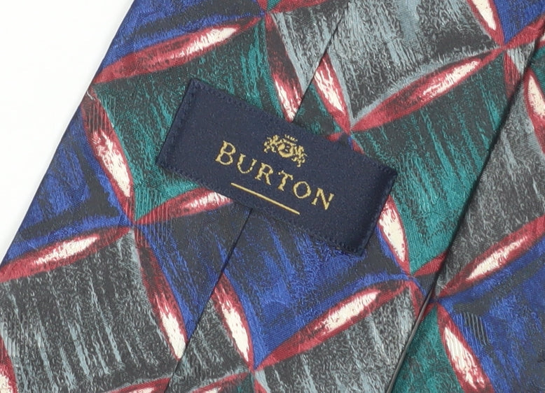 Burton Men's Multicoloured Geometric Silk Tie