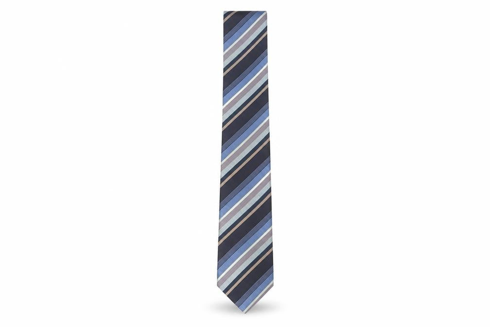 Harrods Silk Striped Tie Men Blue Black Beige Elegant