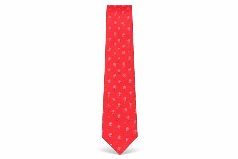 Beaufort Men's Red Silk Floral Tie