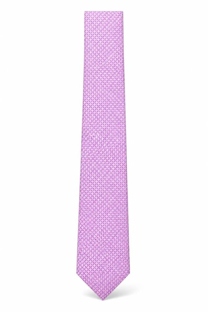 Van Heusen Men's Pink Geometric Slim Tie Silk