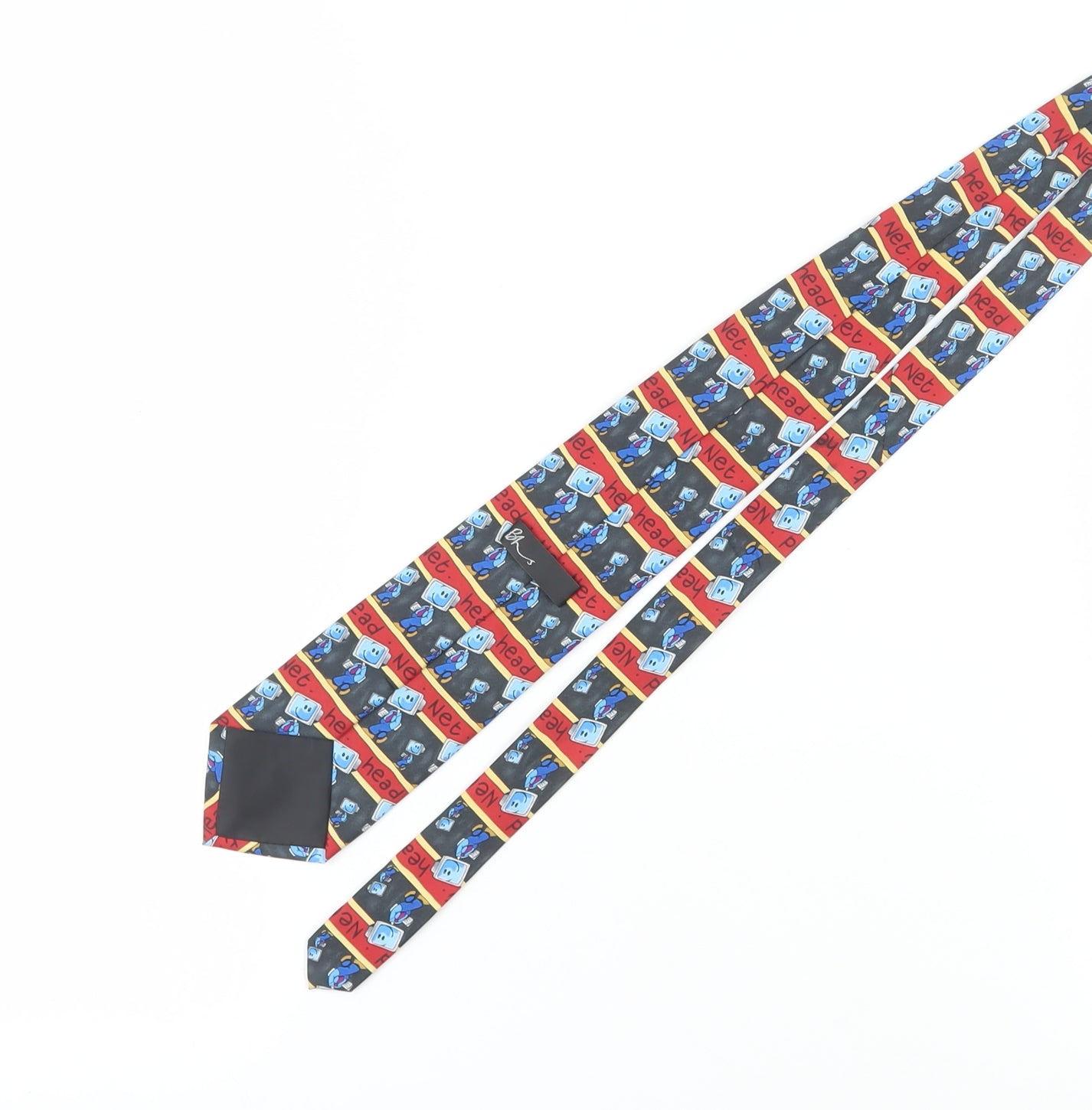 BHS Men's Multicoloured Geometric Cartoon Tie, One Size