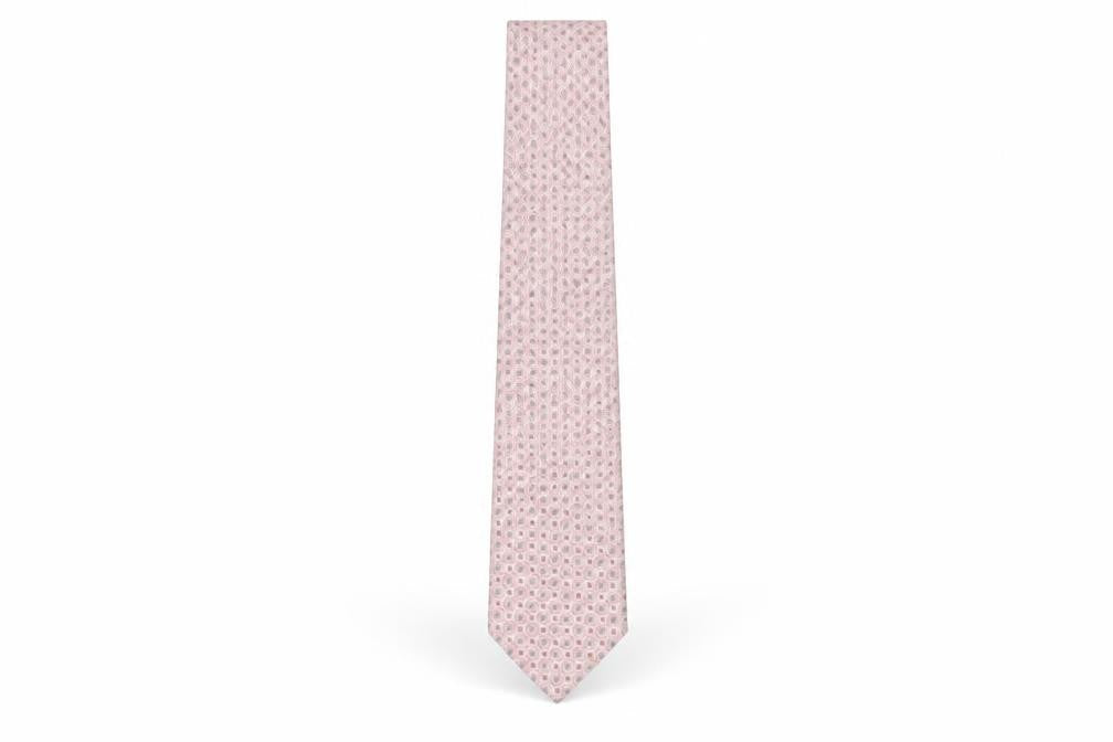 Marks & Spencer Men's Pink Geometric Silk Tie