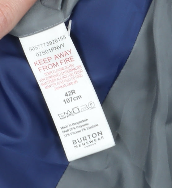 Burton Men's Blue Slim Suit Jacket 42 Regular Fit