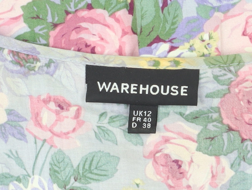Warehouse Women's Floral Short Wrap Dress Size 12