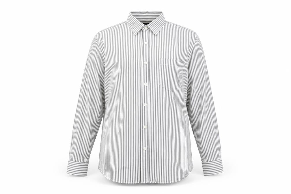 Banana Republic Men's Grey Striped Shirt M