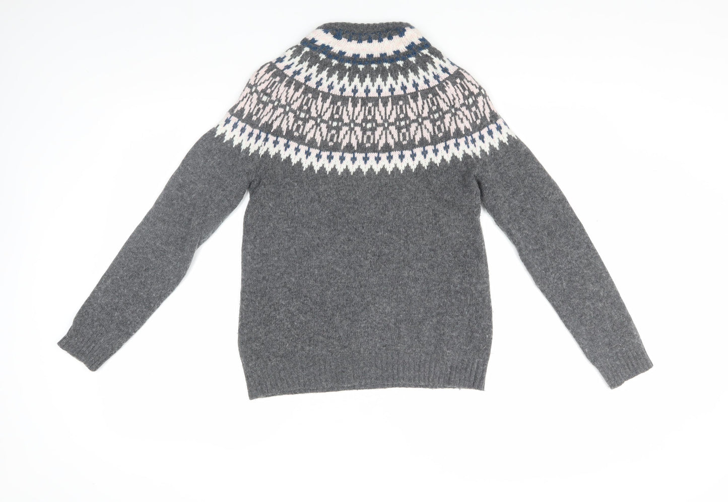 TOG24 Women's Grey Fair Isle Pullover Size 8