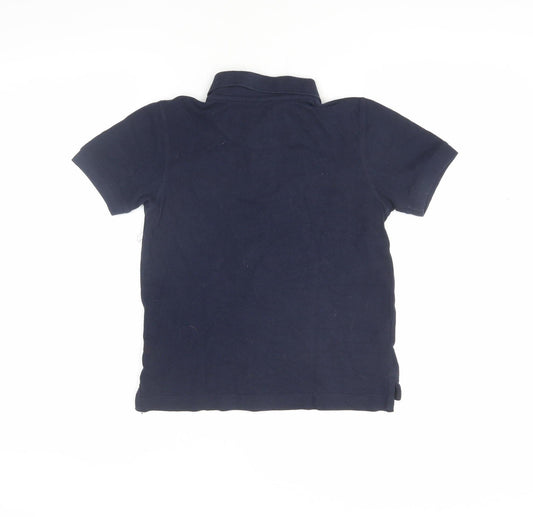 Gap Boys Blue Polo Shirt 4-5 Years Skull Logo Casual