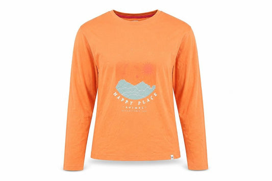 Womens UK Size 8 Animal Orange 100% Cotton T-Shirt