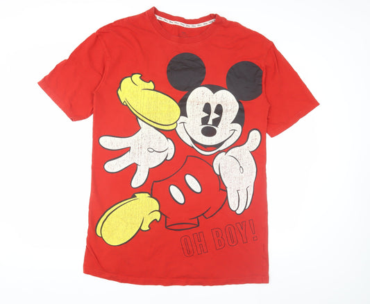Disney Unisex Adults Red XS Mickey T-Shirt