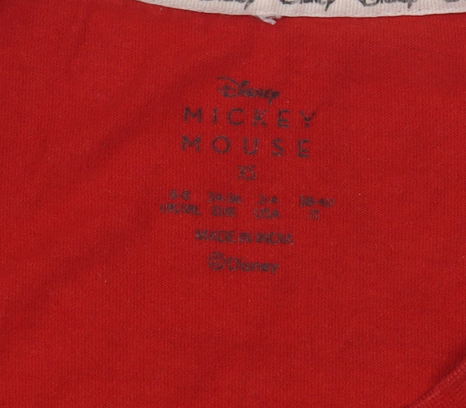 Disney Unisex Adults Red XS Mickey T-Shirt