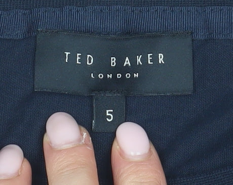 Ted Baker Men's Blue Logo T-Shirt, Size L, Crew Neck