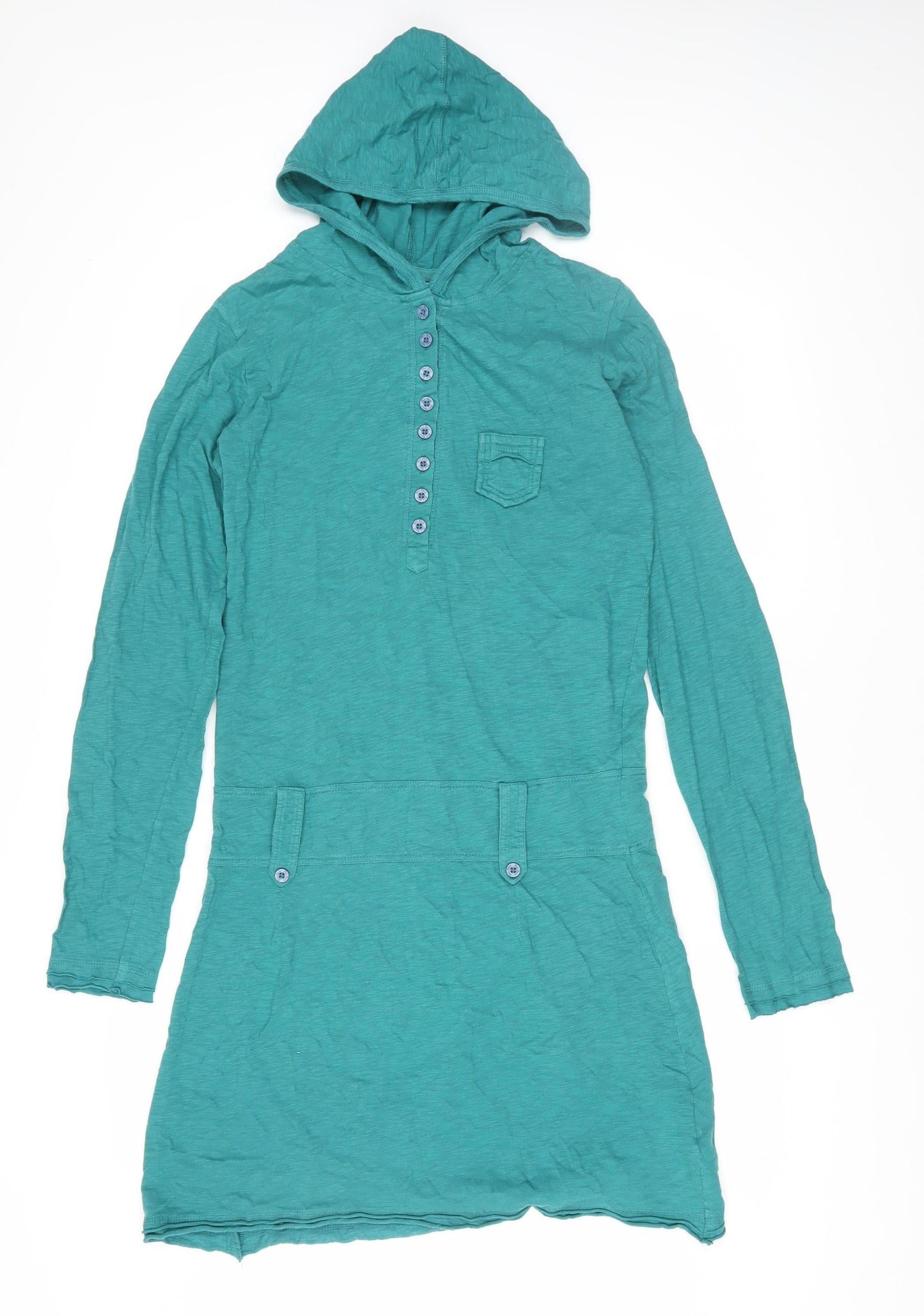 Fat Face Women's Green Hooded Shirt Dress Size 12