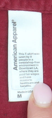 American Apparel Red Sports Graphic Men's M T-Shirt