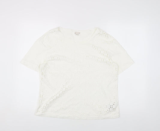 Gap Women's White T-Shirt, Size M, Crew Neck, Casual