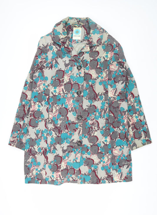 White Stuff Women's Multicoloured Floral Coat Size 16